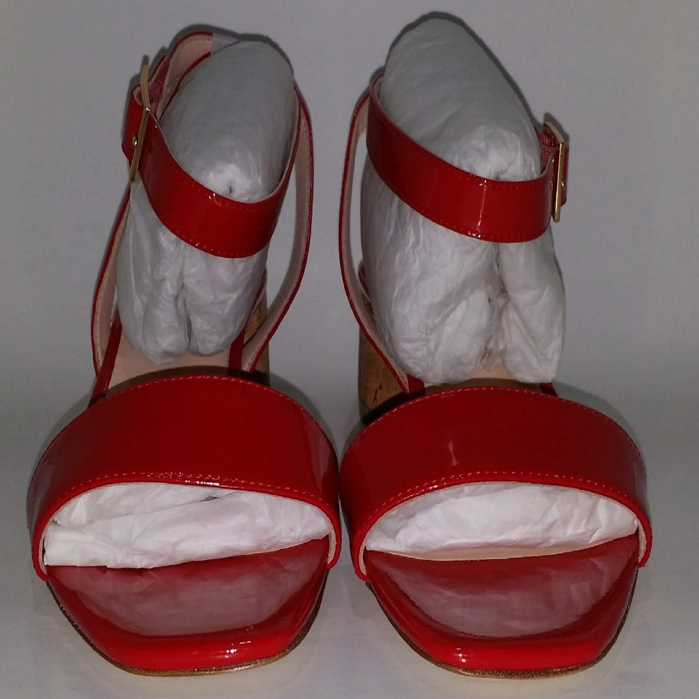 Kate Spade New York Red Cork Heel Sandals